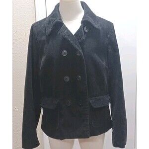 Gap Women's Black Double Breasted Corduroy Y2k 2004 Jacket Size Large